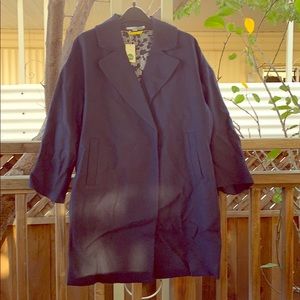 Jacket-navy street length